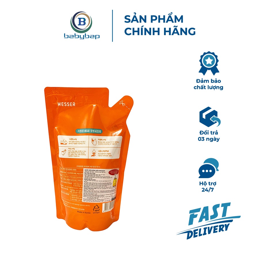 Nước rửa bình sữa Wesser 500ml