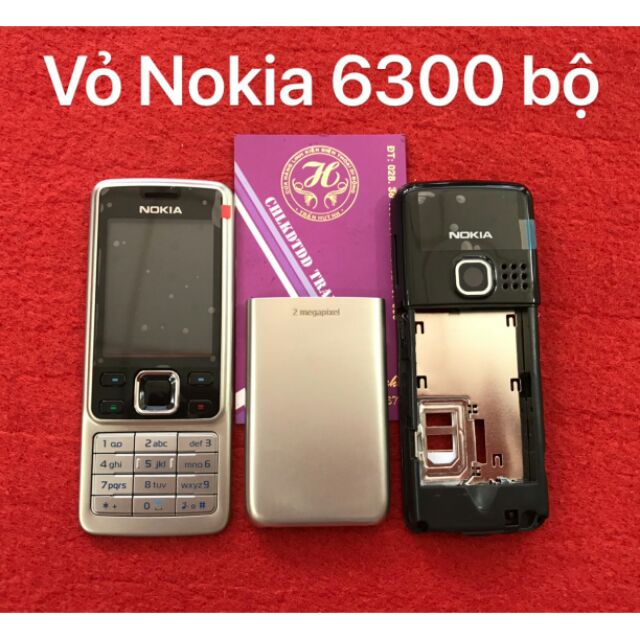 Vỏ Nokia 6300 bộ(mặt trước,mặt sau,bàn phím,khung sườn)