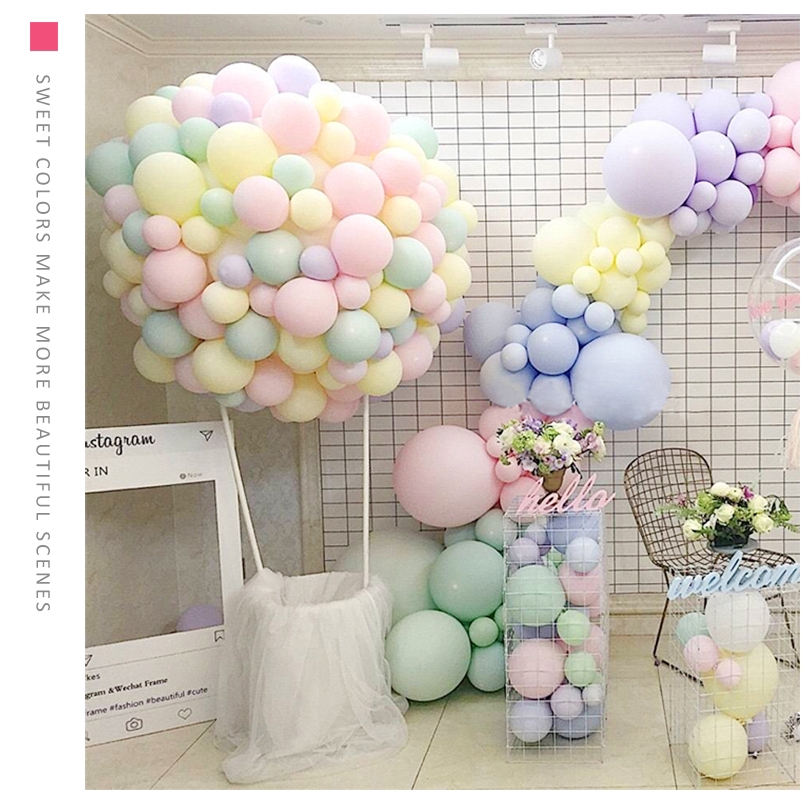 Set 10 bong bóng latex màu kẹo ngọt dùng trang trí tiệc độc đáo cho bé