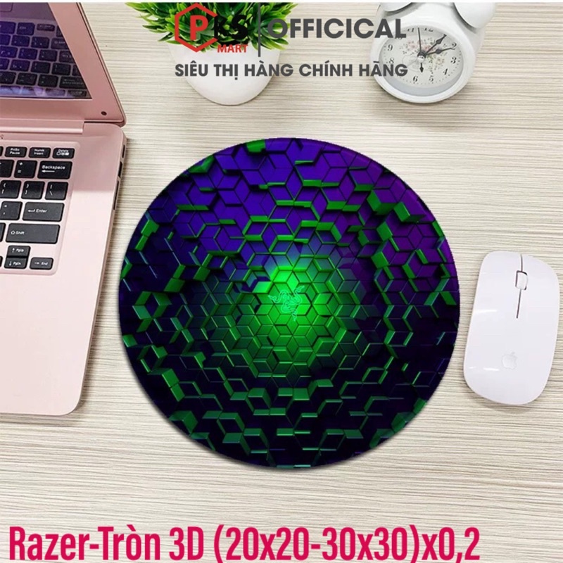 Lót Chuột, Pad Chuột 20x20-30x30 Hình Tròn May Bo Viền Chắc Chắn RAZER - ONE PIECE Loại A+ In Sắc Nét Không Phai Màu