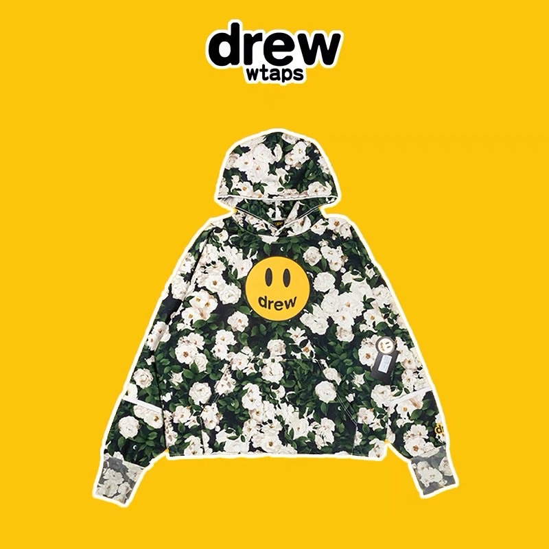 Áo hoodie Drew hoạ tiết hoa, Áo khoác Hoodie Drew Justin Bieber siêu hot