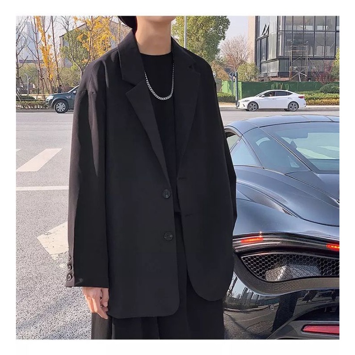 áo khoác blazer vest hàn quốc from rộng trơn