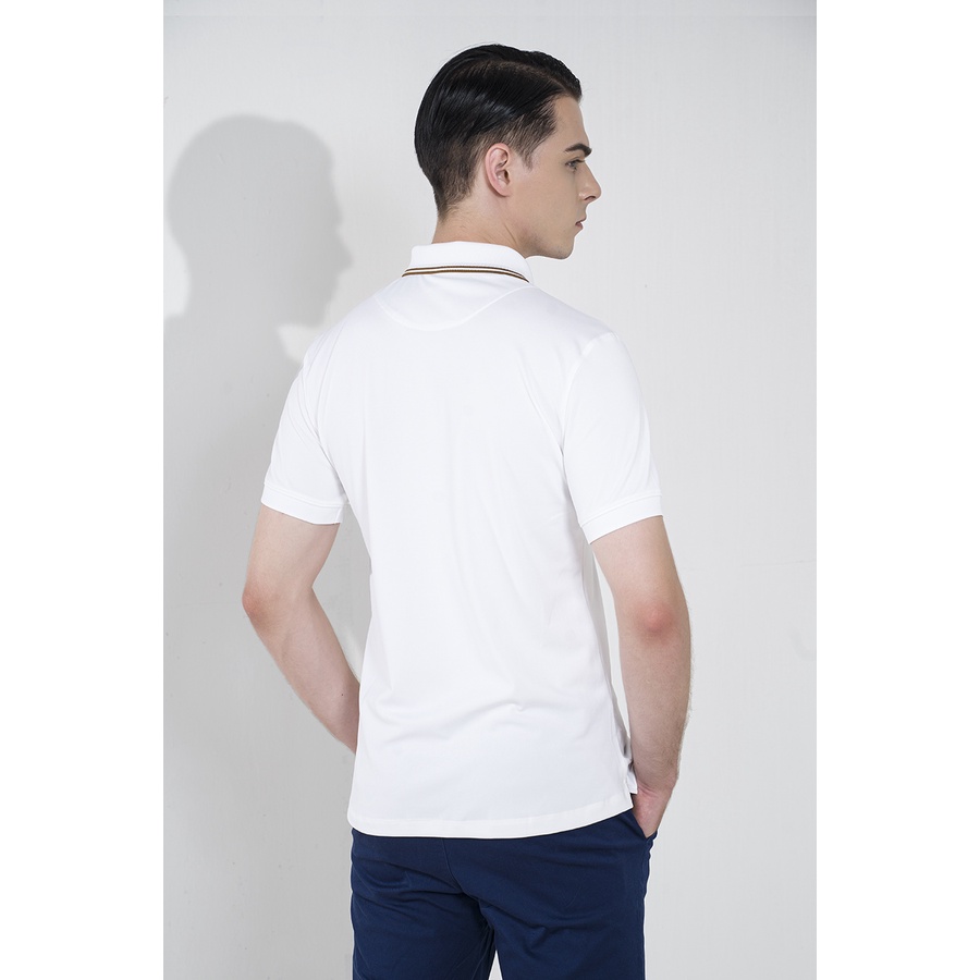 Áo polo nam trắng Biluxury thun cổ bẻ vải coolmax siêu nhẹ thoáng mát 4APCH013TRK