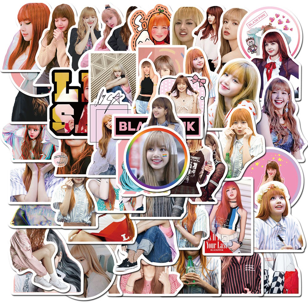 Set 50 miếng sticker hình BlackPink-Lisa dán trang trí dễ thương