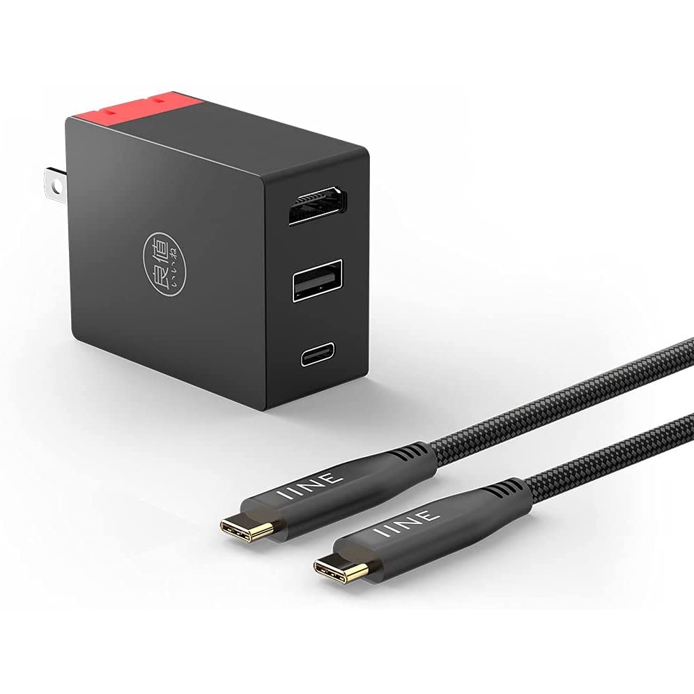 Đầu cắm điều hợp sạc nhanh 45W 3 trong 1 cho Nintendo Switch với cổng HDMI hỗ trợ TV