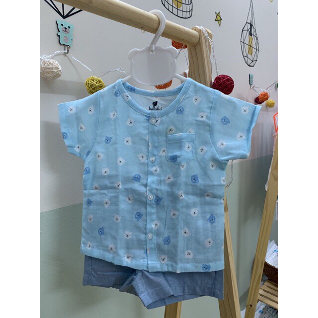 [Lullaby] Bộ cộc tay CAO CẤP cài giữa Chất Xô mát-Vân Thoáng (size 6m-4Y)