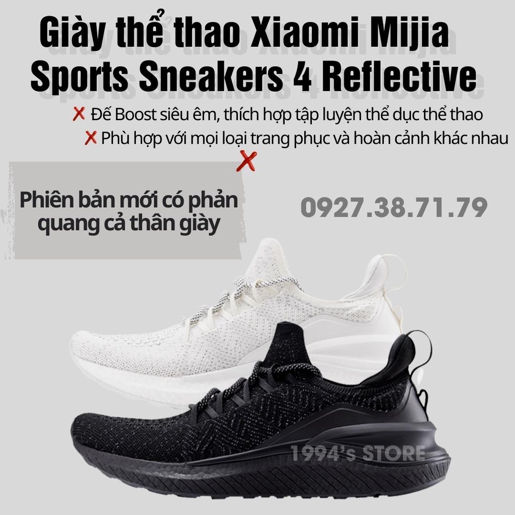 Giày thể thao Xiaomi Mijia Mi Sports Sneakers 4 Reflective [Bản 2022] - Đế Boost siêu êm - Phản quang toàn thân giày