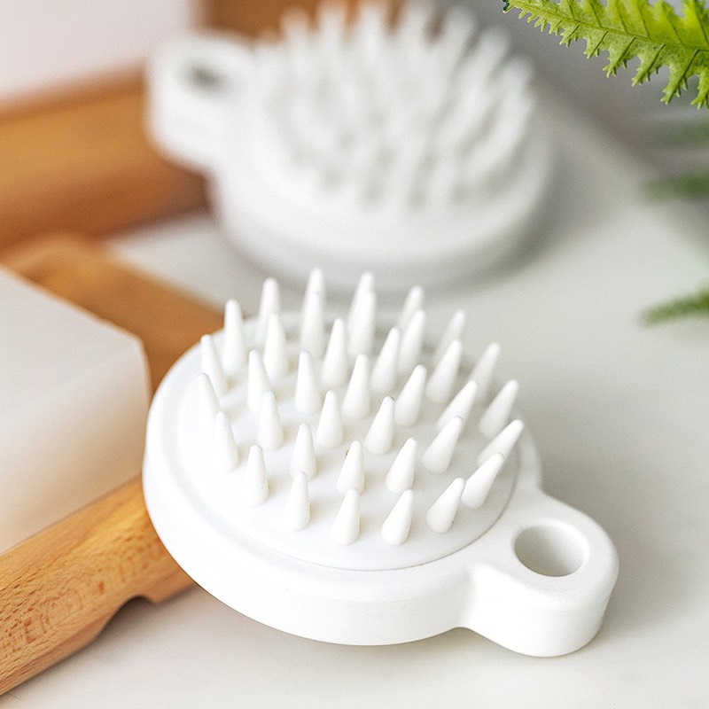 Lược gội đầu sillicon trắng Nhật massage da đầu giúp giảm rụng và kích thích tóc mọc Homeshopping24h