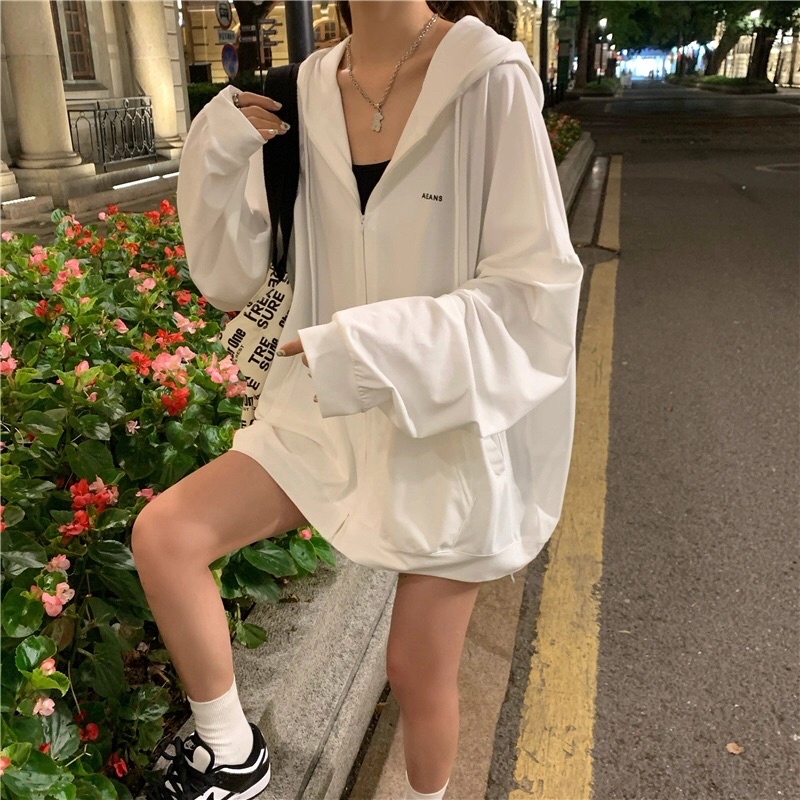 Áo khoác nỉ mũ cotton mỏng hè thu 2107A06 (Ảnh thật/có sẵn)
