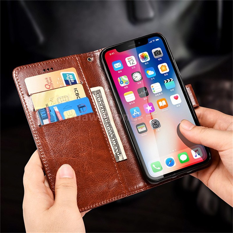 Bao Da PU Điện Thoại Nắp Lật Kèm Ngăn Đựng Thẻ Cho Samsung Galaxy A7 2017 J4Plus J6Plus J6 J4 Plus J8 2018 Samsung A12 A02 M02 A02S A03S Ốp