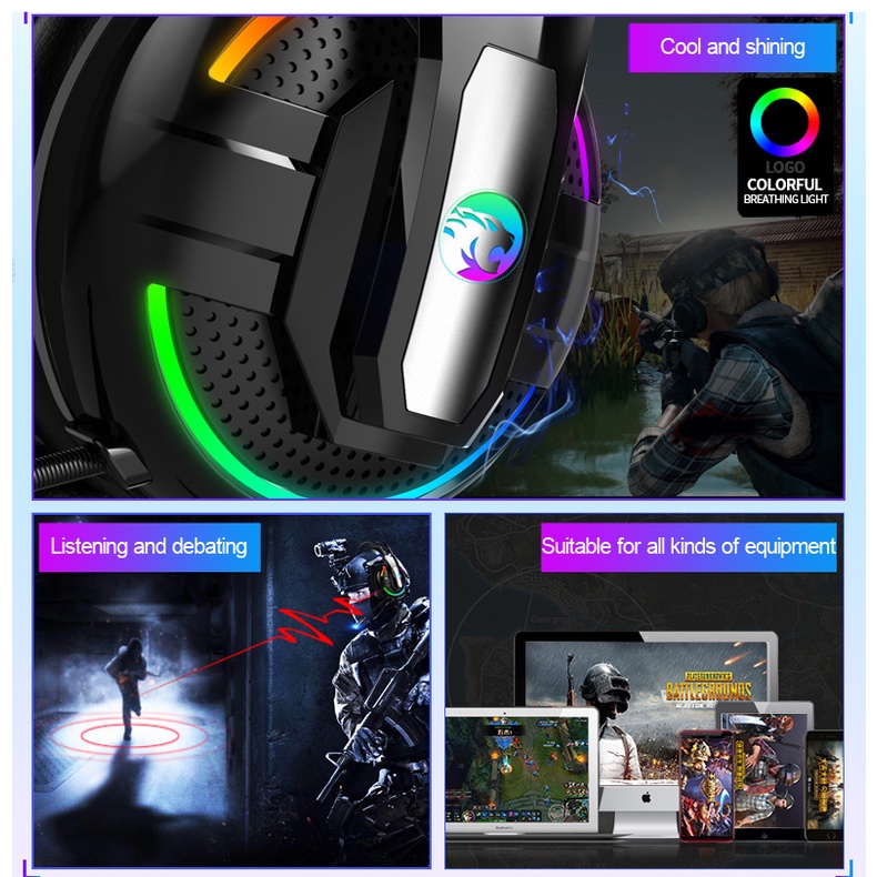 Tai nghe chụp tai chơi game có dây có mic kèm dây và đèn led cho điện thoại/ máy tính/ PC/ PS4 phone tai ngje cụp tai gameming cao cấp nam