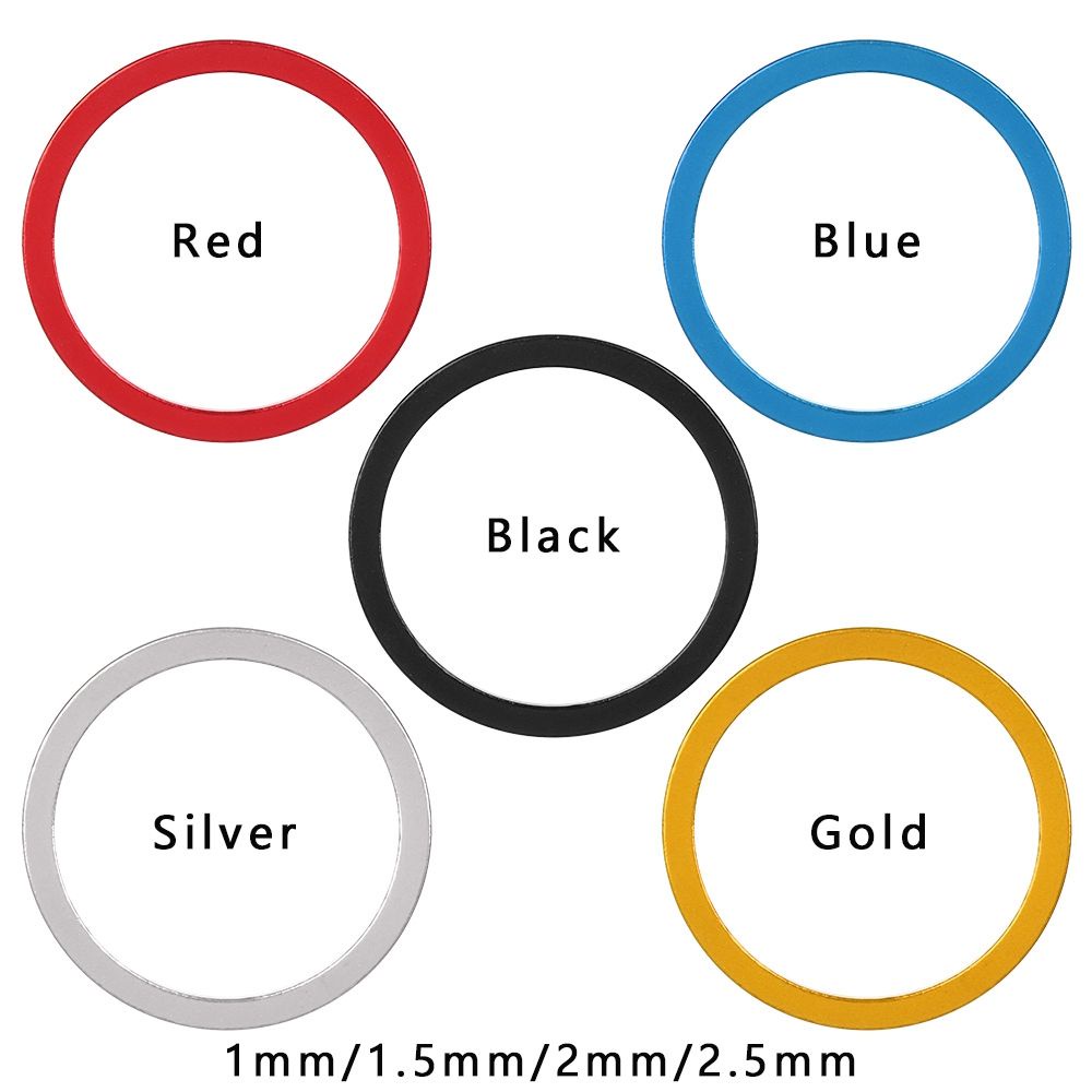 Set 5 Vòng Đệm Trục Giữa Xe Đạp 1~2.5mm Bằng Hợp Kim Nhôm Nhiều Màu Chất Lượng Cao