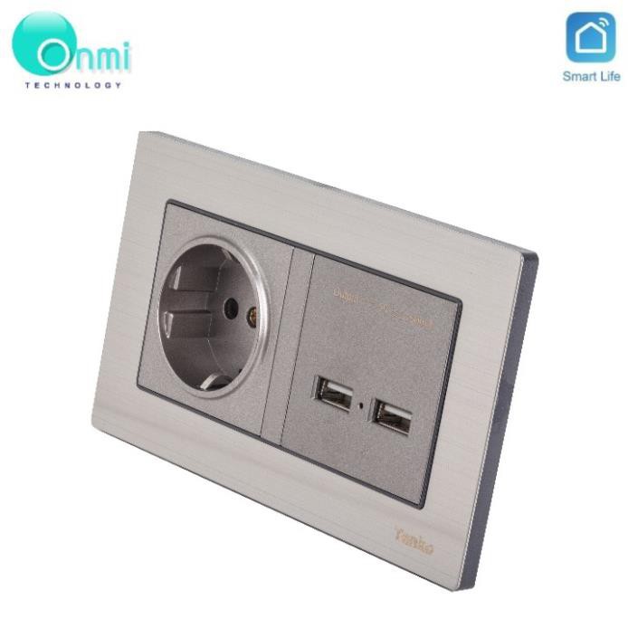 Bán sỉ- Ổ cắm chìm chuẩn Đức tích hợp 2 cổng sạc USB  ONMI.VN chính hãng - phong cách, thời thượng.