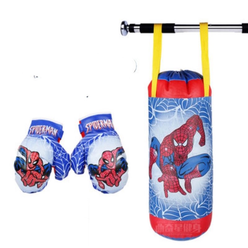 Bộ đấm bốc trẻ em siêu nhân spiderman kèm găng tay