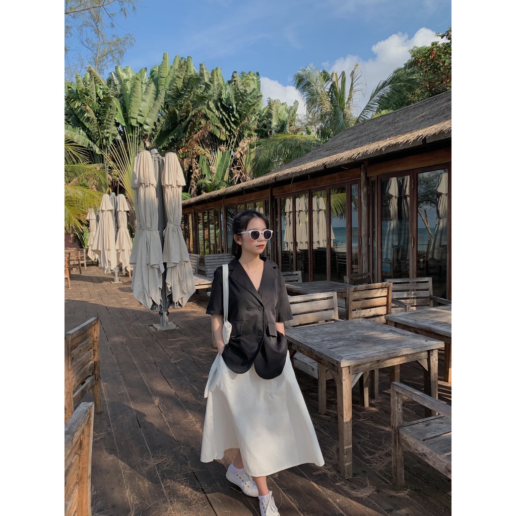 áo blazer một lớp ngắn tay mùa hè SA424 1994closet