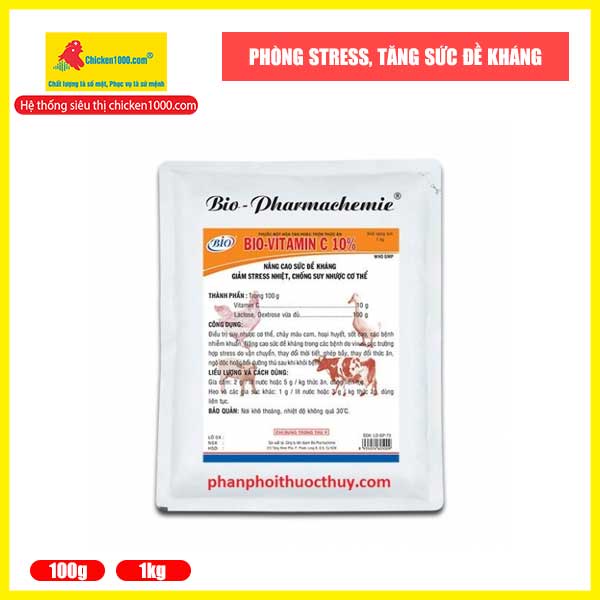Thú Y Bio Vitamin C 10% Tăng Cường Vitamin C, Phòng Stress, Giải Độc Cho Gia Súc, Gia Cầm