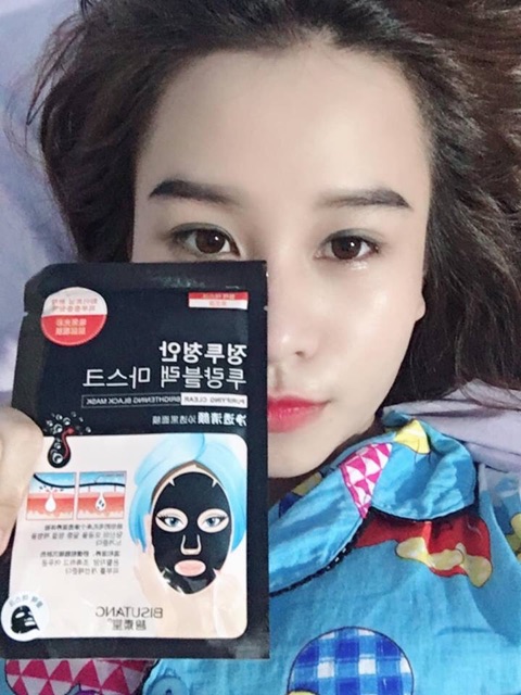 Mặt Nạ Than Hoạt Tính Thải Độc Bisutang Brightening Black Mask Trắng Da, Dưỡng Ẩm, Giảm Tàn Nhang, Thâm Mụn Chính Hãng