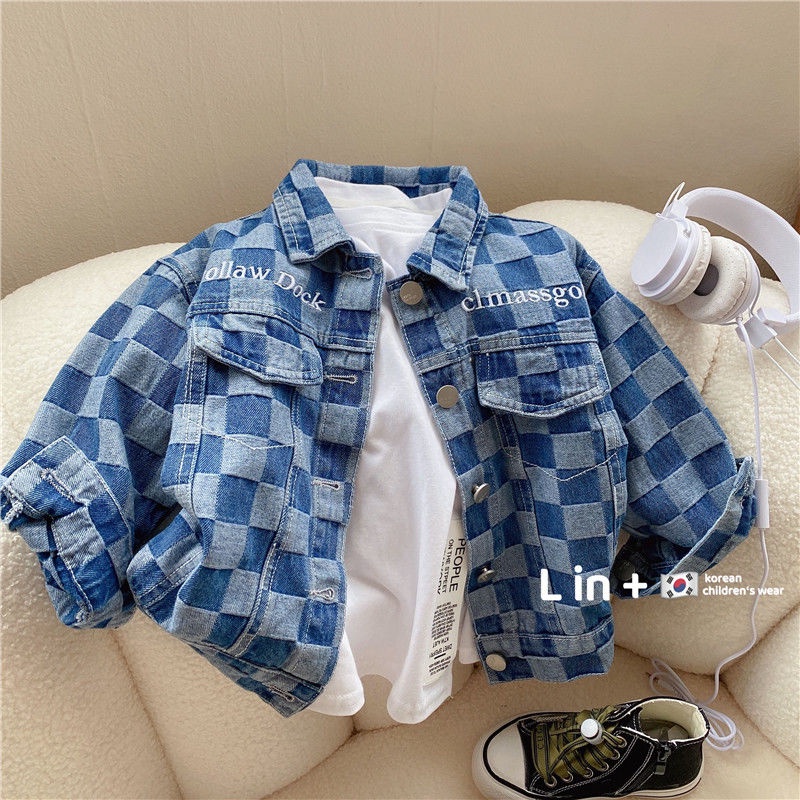 Áo Khoác Denim Phong Cách Hàn Quốc Thời Trang Mùa Xuân Mới 2022 Cho Bé Trai