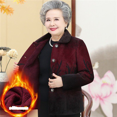 áo khoác nhung cho người già_lá