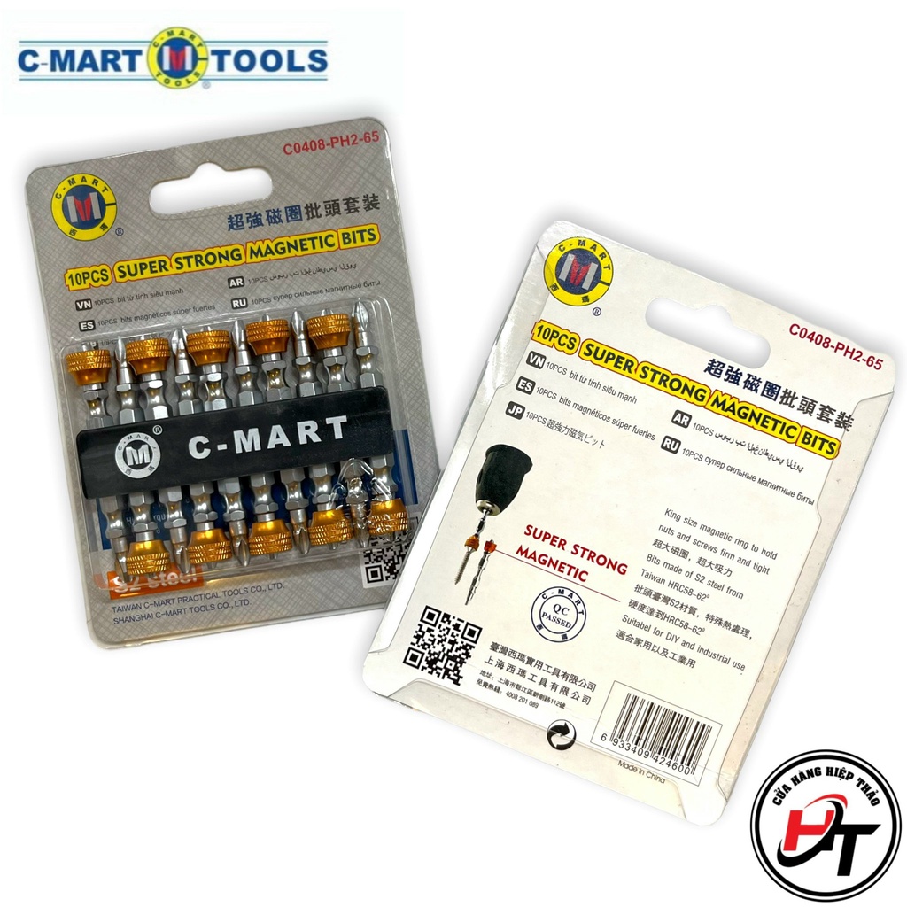 Mũi vít 2 đầu bắn vít nam châm vặn bake ph2 chuôi lục giác bắt máy khoan Cmart chính hãng DTVNC-CM-C0408
