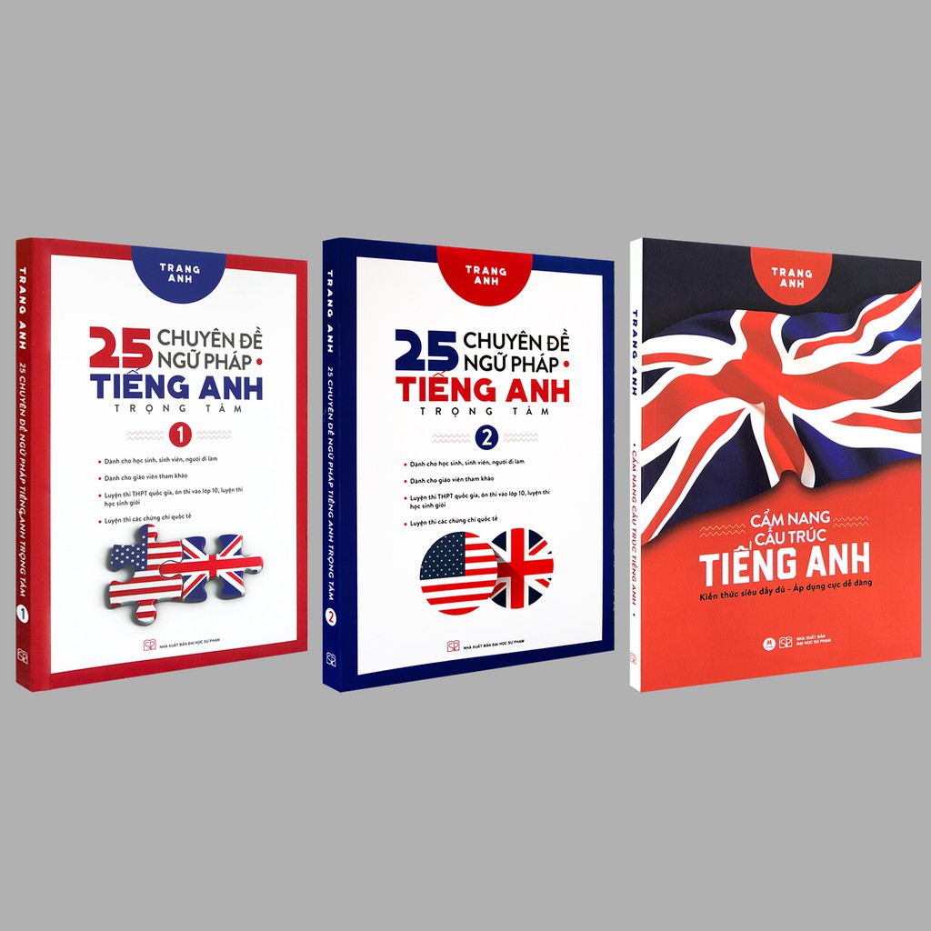 Sách - 25 Chuyên Đề Ngữ Pháp Tiếng Anh Trọng Tâm Tập 1 + Tập 2 + Cẩm Nang Cấu Trúc Tiếng Anh
