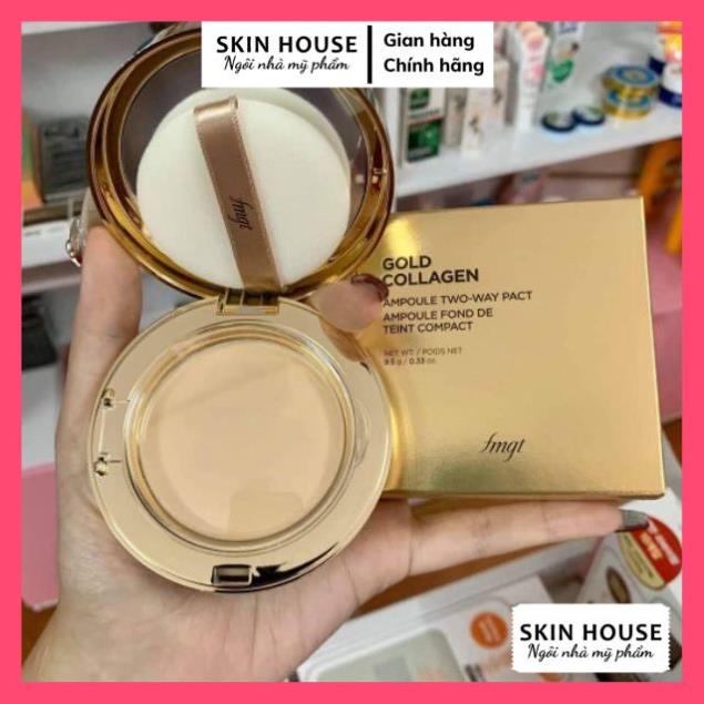 Phấn Phủ Nén Gold Collagen Ampoule Two-way Pact The Face Shop fmgt SPF40 PA++ 9.5g