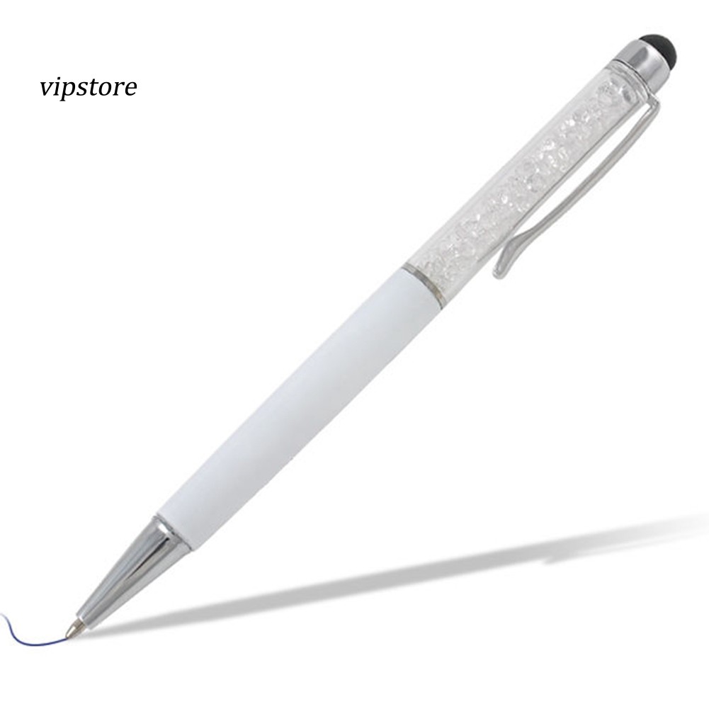 2 in 1 Rhinestone Writing Stylus Touch Screen Ballpoint Pen for iPhone Tablet