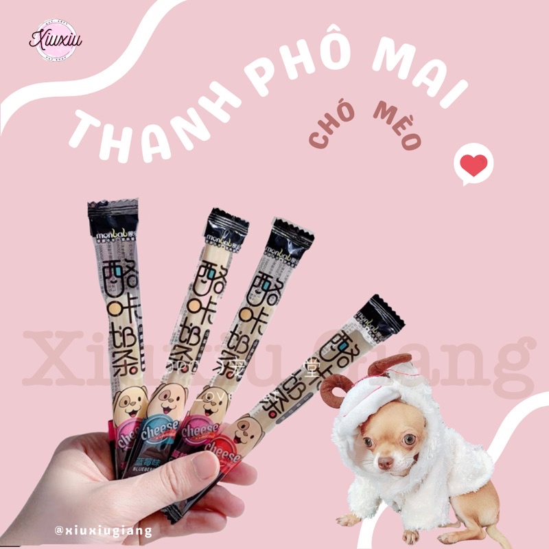 Thanh Phô Mai Dẻo Monbab Nhiều Vị Cho Chó Mèo Xiuxiu Giang