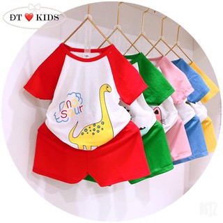 Bộ quần áo trẻ em cho bé yêu, bộ cộc tay hình 100% cotton