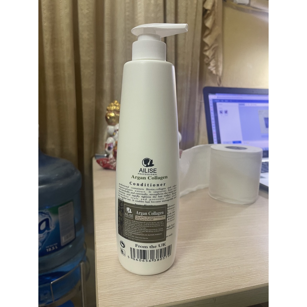 Cặp Dầu Gội Xả Argan Collagen Ailise 800ml.Dầu Gội Biotin Phục Hồi Hư Tổn, Kích Thích Mọc Tóc. Hàng Chính Hãng