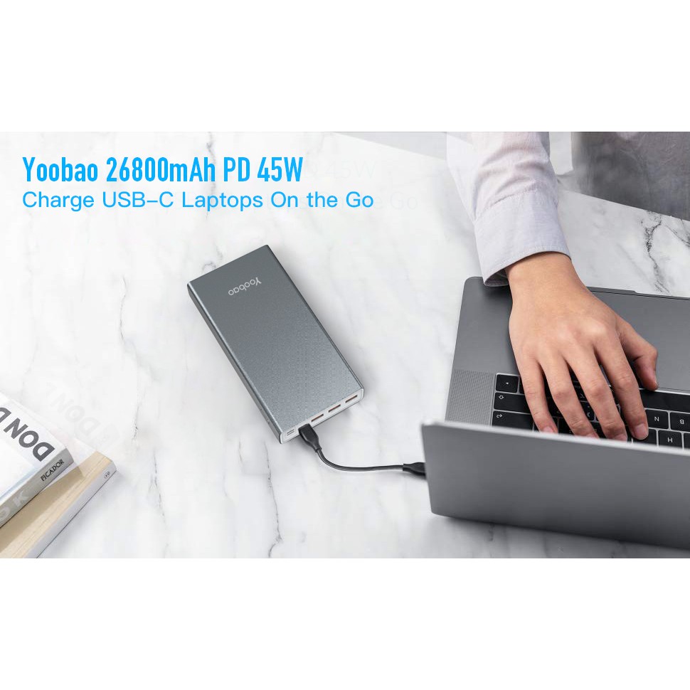 Pin sạc dự phòng Yoobao 26800mAh 3 Input 4 output 45W PD hỗ trợ sạc nhanh 99WH cho điện thoại/Laptop/Máy tính bảng
