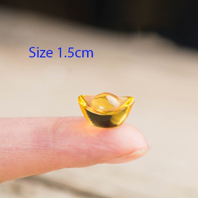 01 thỏi Kim Nguyên Bảo size 1.5cm - Thỏi vàng pha lê phong thủy Thần Tài may mắn