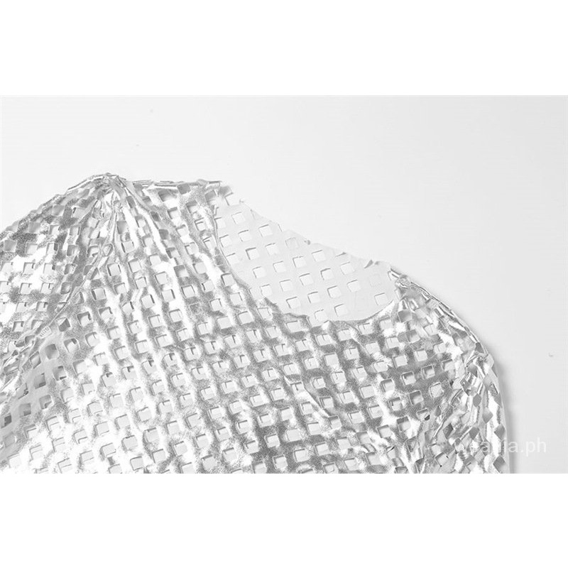 Set đồ WEANIA gồm áo tay dài màu bạc + quần dài lưng cao thiết kế khoét quyến rũ