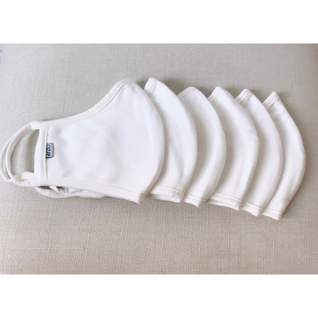 Khẩu trang người lớn CIZA vải thun cotton trắng 2 lớp kháng khuẩn chống bụi công nghệ Nhật Bản tái sử dụngng KTKK01 | WebRaoVat - webraovat.net.vn
