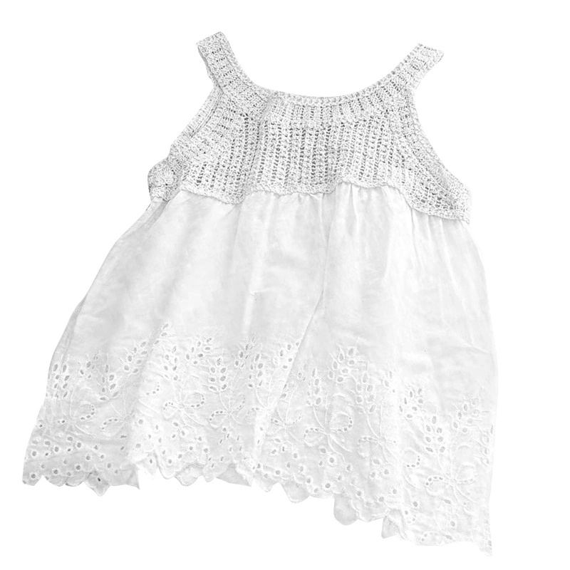Brroa Áo Tank Top Dệt Kim Khoét Lỗ Cổ Tròn Phong Cách Boho Thời Trang Đi Biển Mùa Hè