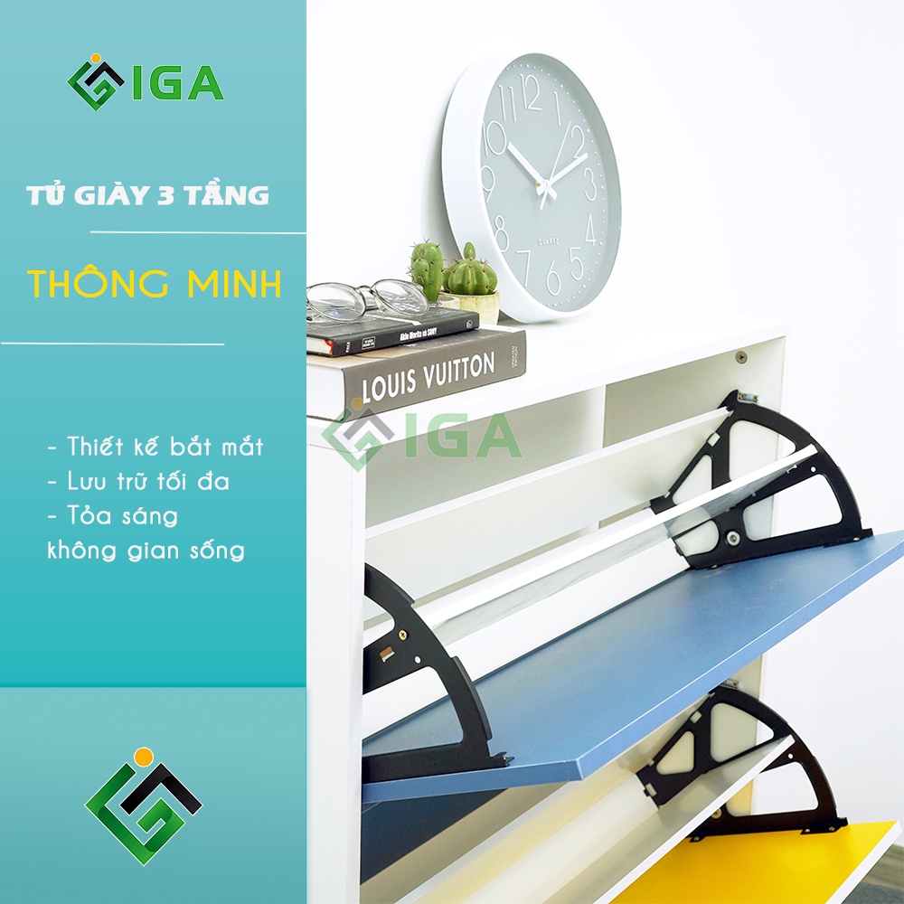 Tủ giày thông minh 3 cánh lật cánh 3 màu - GP20