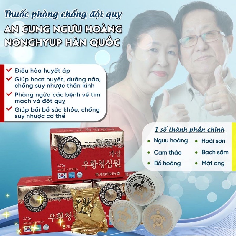 An Cung Ngưu Hoàng Nonghyup Hàn Quốc- hộp 10 Viên (37,5g)