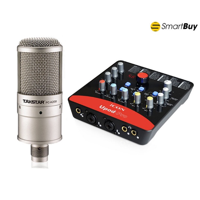 Combo Micro Takstart PC-K200 + Sound Card Icon Upod Pro