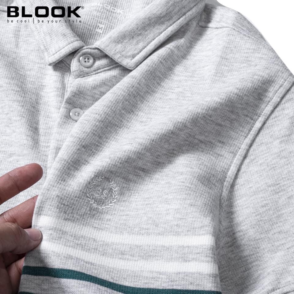 Áo polo nam slimfit BLOOK vải thun mềm mịn cotton co giãn phối màu trẻ trung 33380