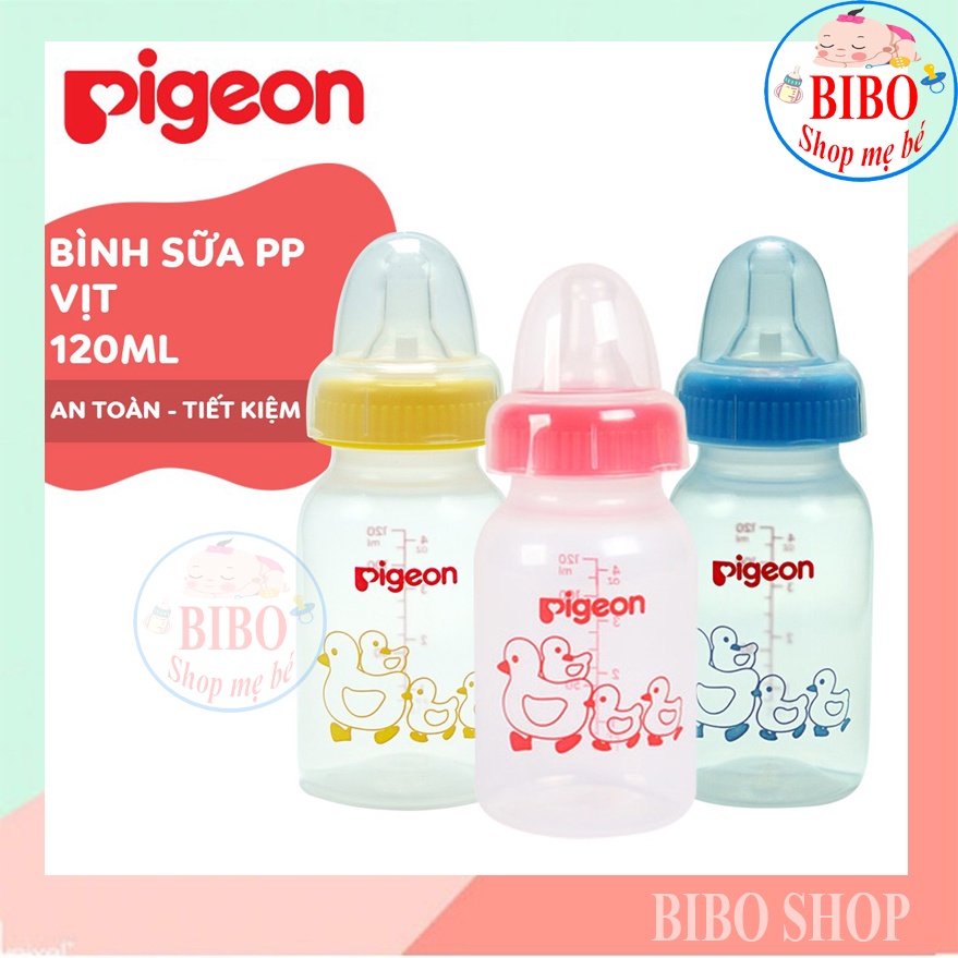 Bình Sữa Cho Bé Pigeon 120ml, Bình Bú Nhựa PP Tiêu Chuẩn ( BPA Free)