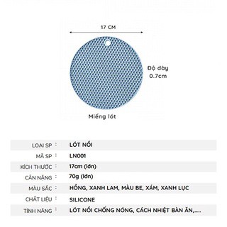 Lót Nồi Silicon Chống Nóng Chịu Nhiệt Phong Cách Bắc Âu