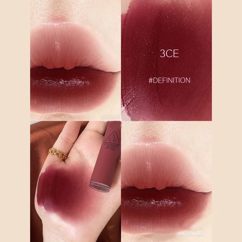 [5 Màu Mới] Son kem lì siêu mịn mượt 3ce Velvet Lip Tint