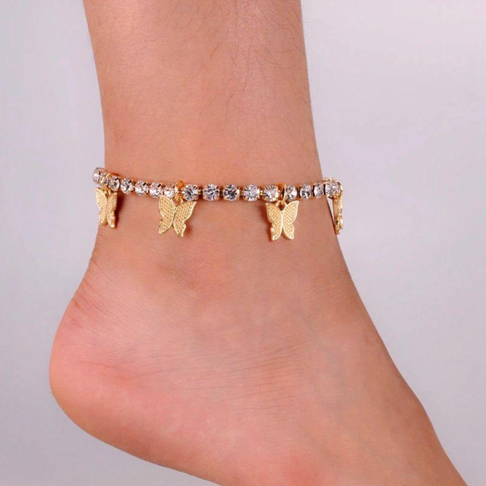 Lắc Chân Hợp Kim Họa Tiết Bươm Bướm Xinh Xắn Có Thể Điều Chỉnh WMES15H