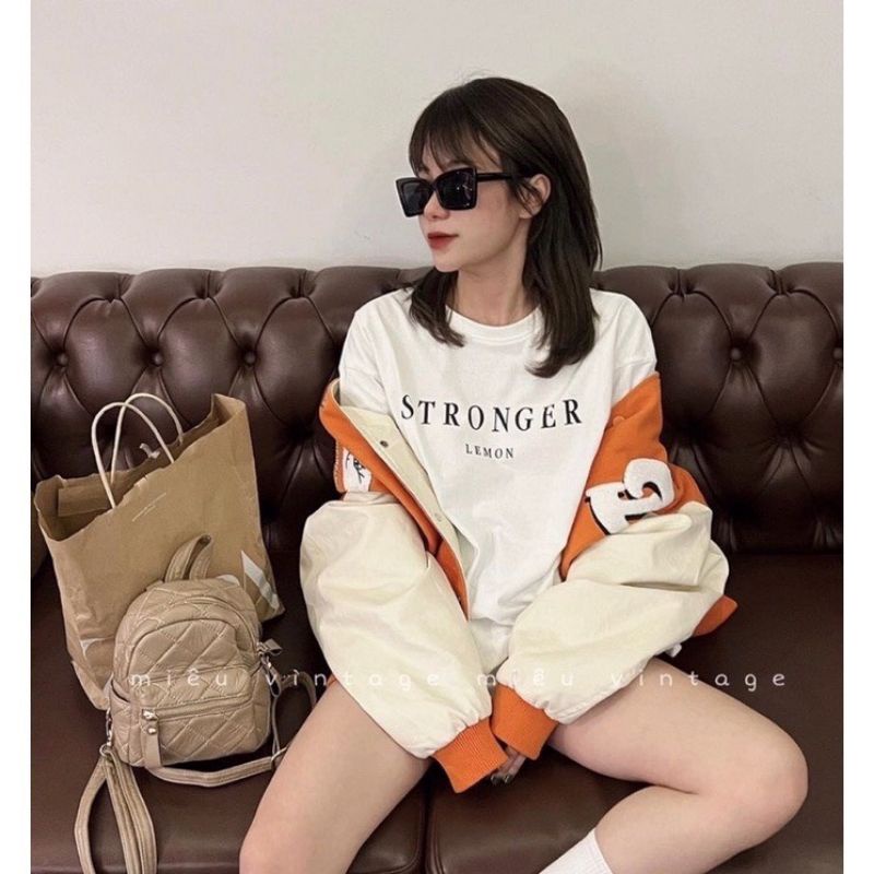 Áo thun tay lỡCó sizeunisex Stronger