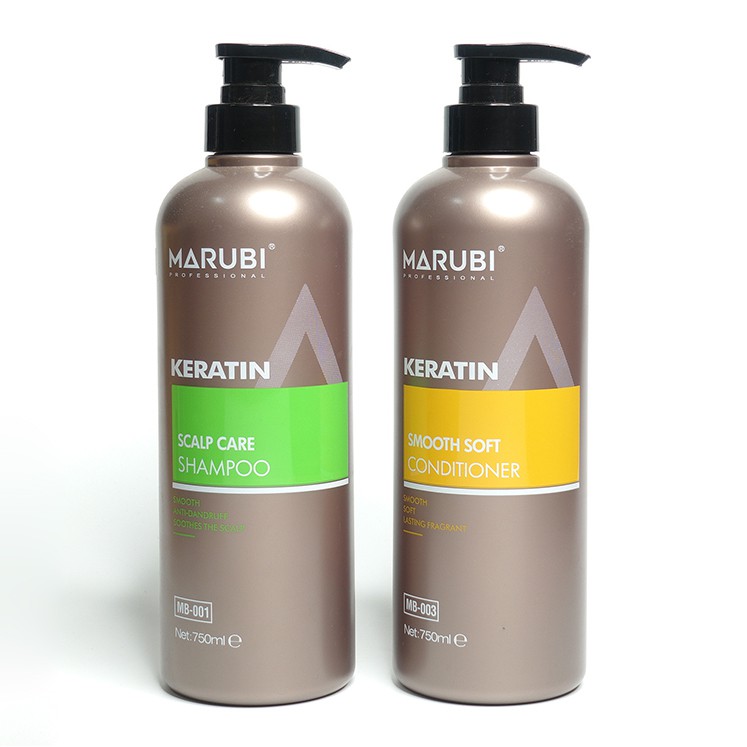 Combo Dầu Gội Xả MARUBI KERATIN 750ml - Giúp Tóc Bóng Mượt