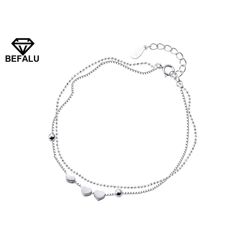 Lắc Tay Nữ Bạc 925 Hình Trái Tim BEFALU - LT08