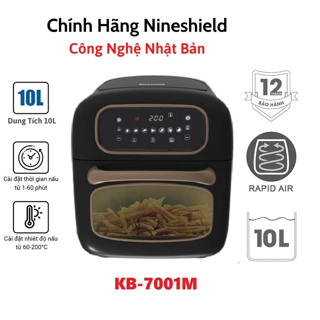 Nồi chiên không dầu Nineshield 10l KB-7001M
