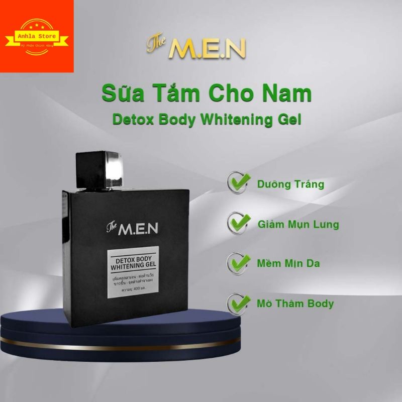 Sữa Tắm Trắng Da Nam The  Men Detox Body Whitening Gel 400ml - Làm Trắng, Thải Độc Da