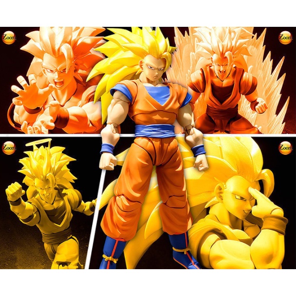 (Hết hàng) Mô hình khớp Dragon Ball Goku Super Saiyan 3 tóc vàng xấp xỉ 16cm