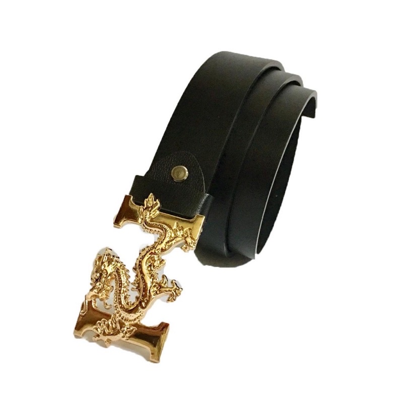 Dây Lưng Nam,Dây Nịt Nam Mặt Mạ Vàng Chạm Rồng Bay Chữ H Cá tính